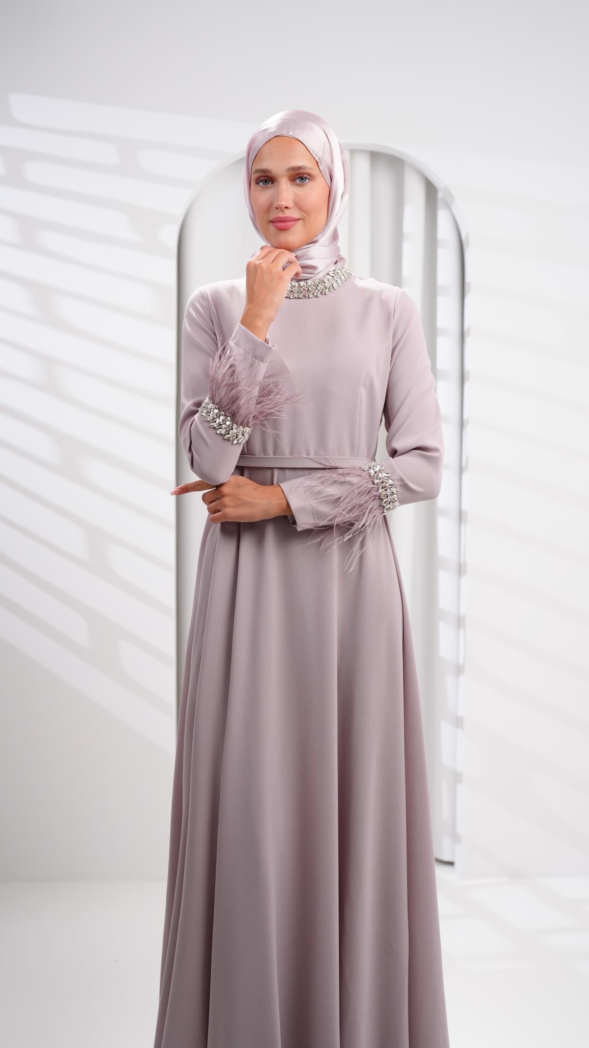 abaya dress for ladies Soraya Batwing Abaya Dusty Blue
