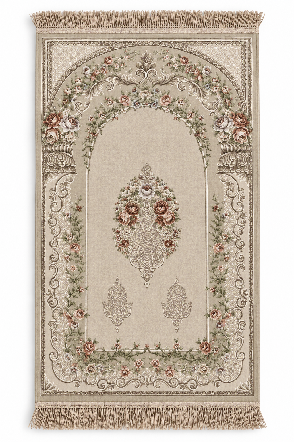 Beige Medical Foam Satin Heaven's Door Premium Prayer Mat