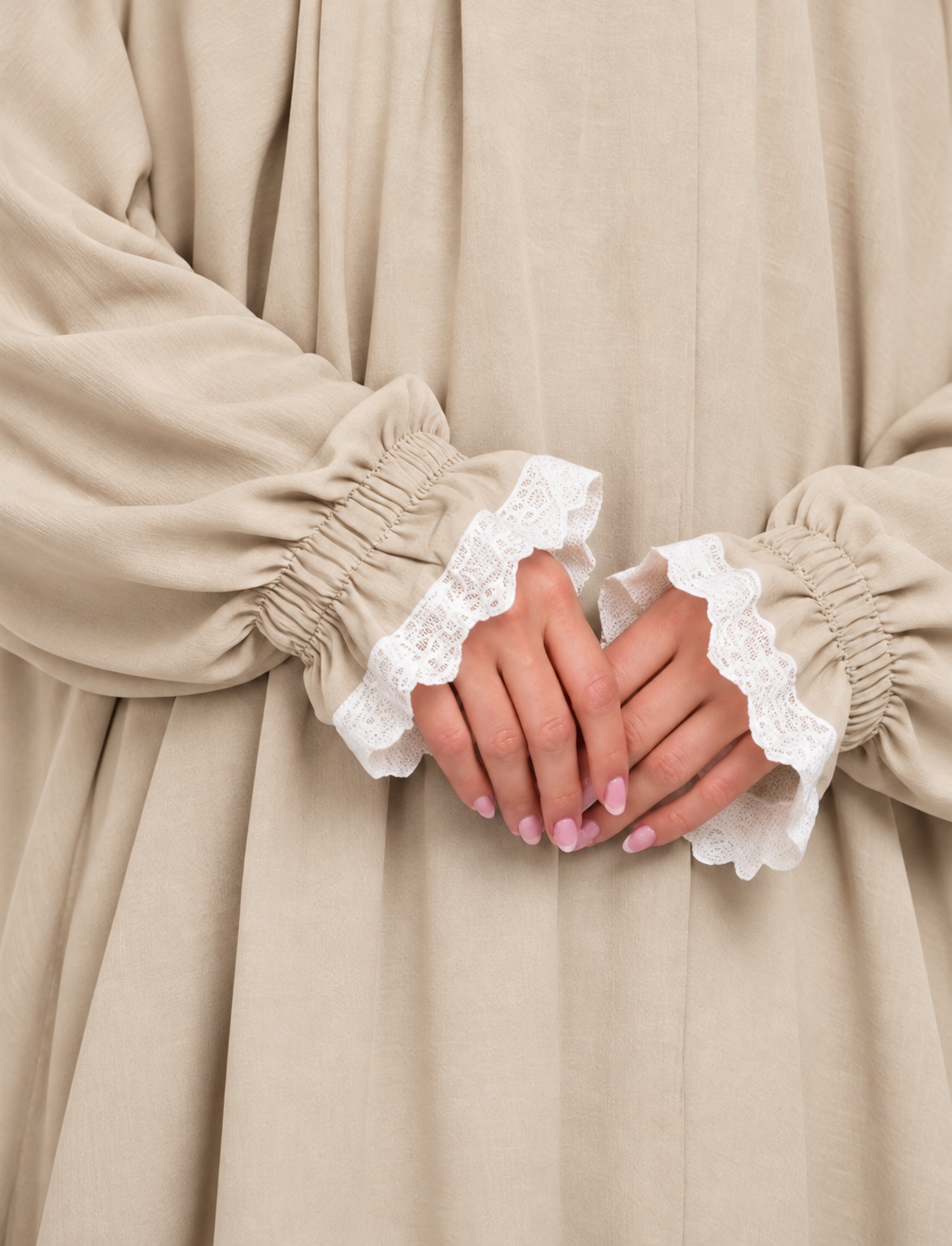 Beige Two Piece Prayer Gown