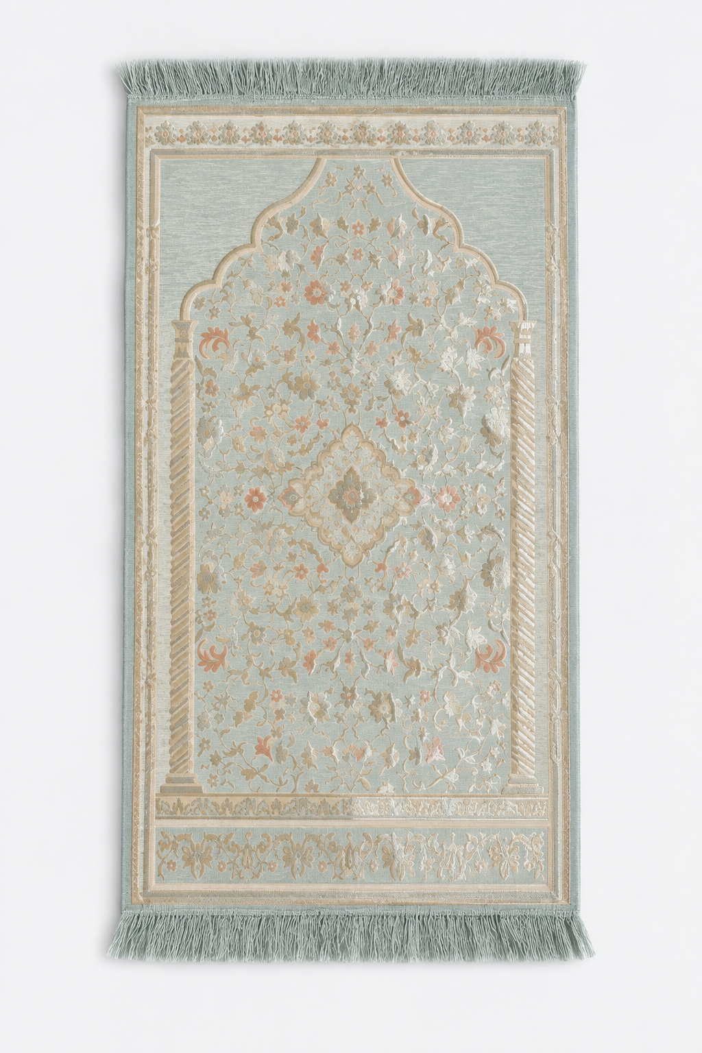 Mint Green Medical Foam Velvet Premium Prayer Carpet