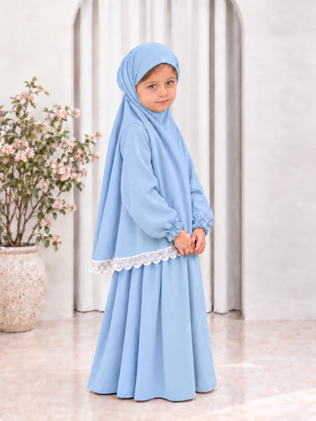 Baby blue Prayer Gown – 2 Pieces (9 Years)