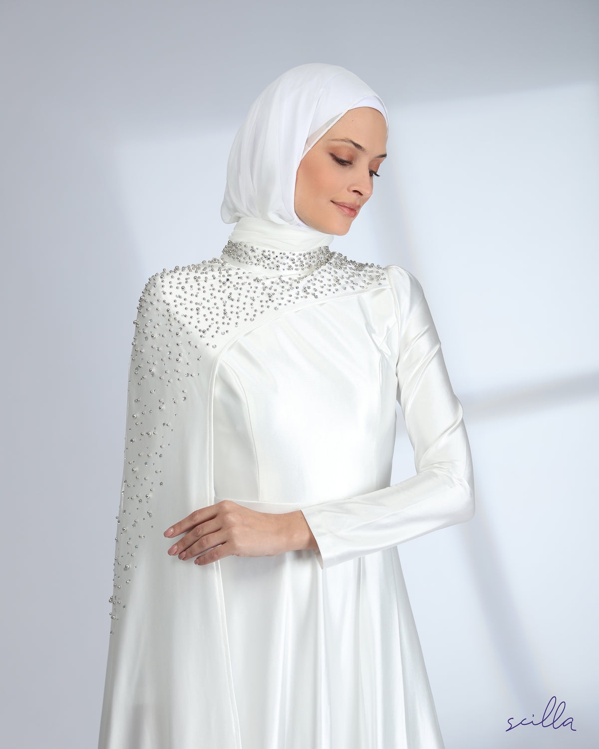 White dress with crystals