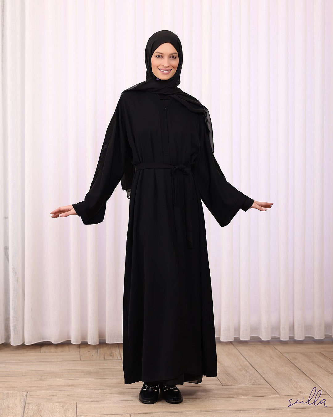 Black Embroidered Abaya