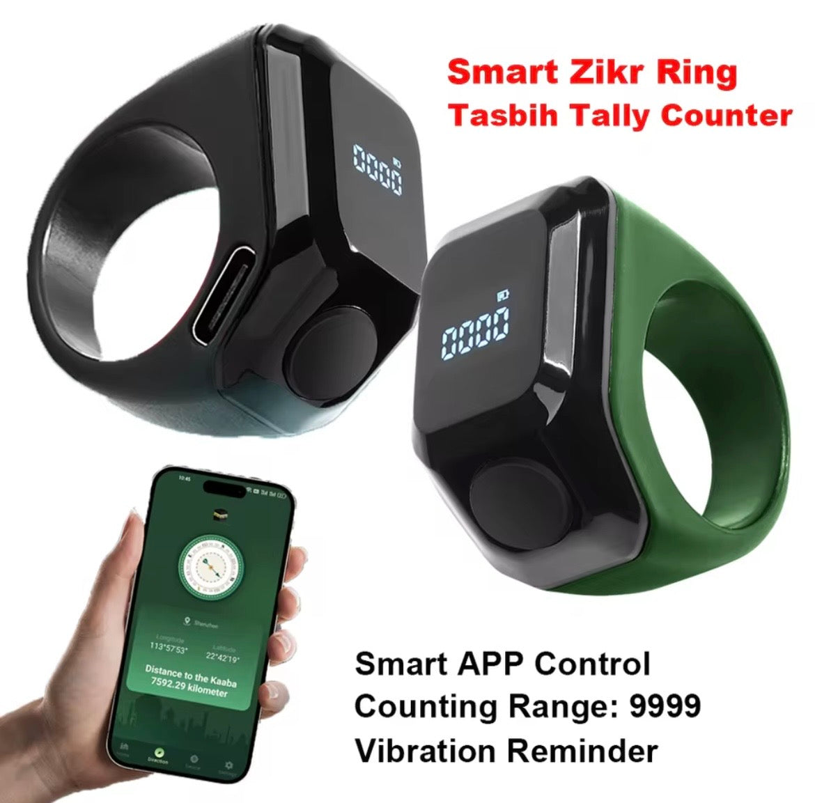 Black smart Zikr counter