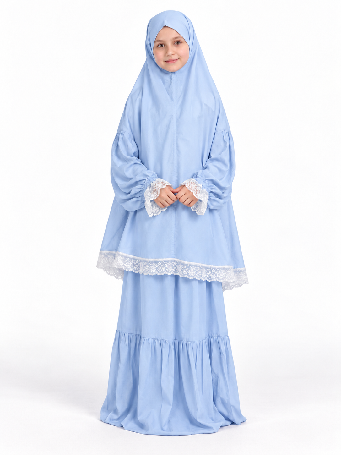 Baby blue Prayer Gown Two pieces (9 years)