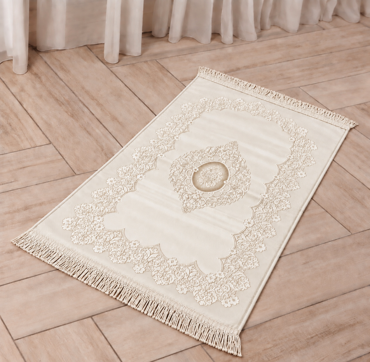 Satin Ornate Lace Prayer Mat