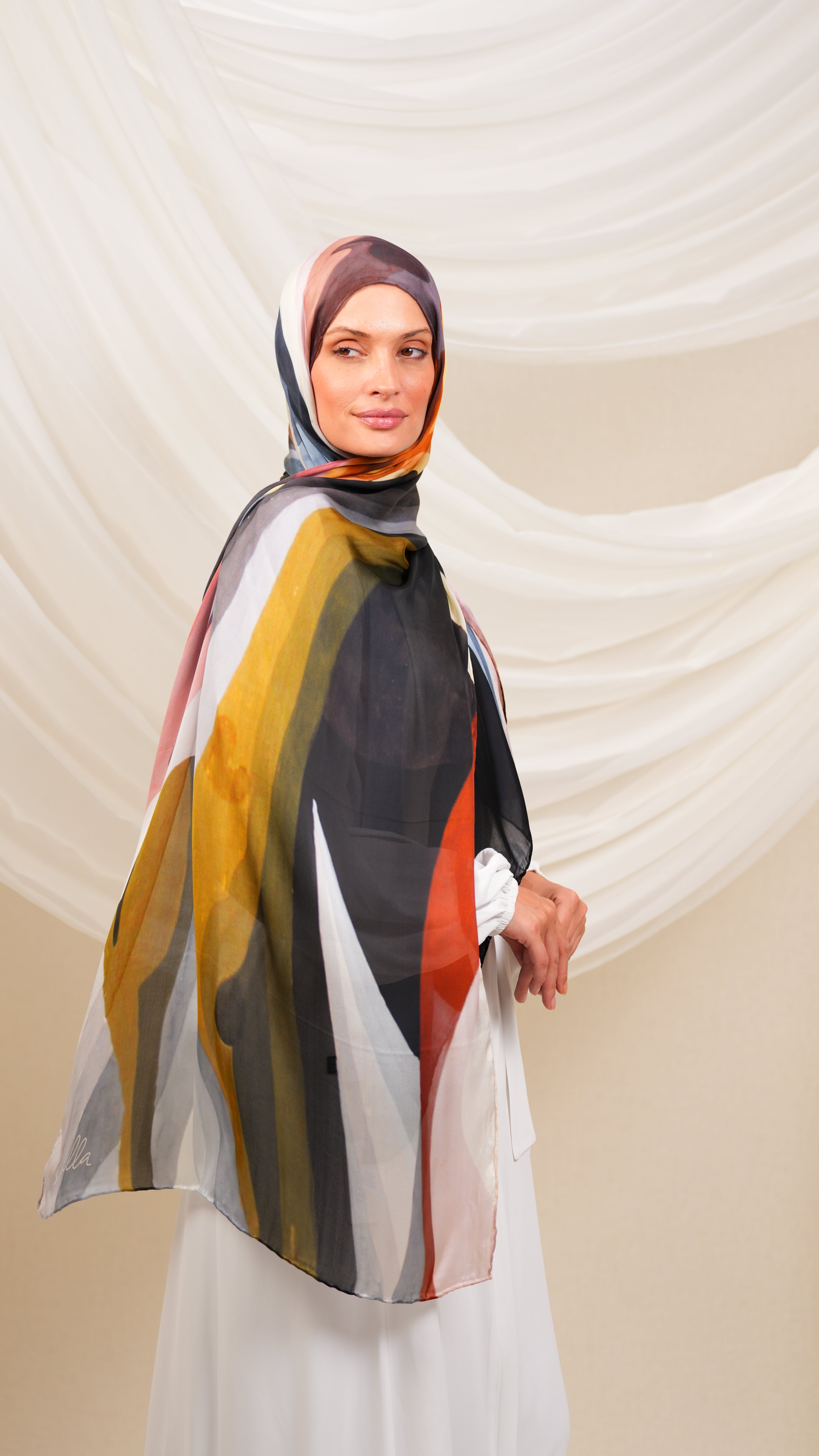 scilla Turkish silk shawl Dtr1