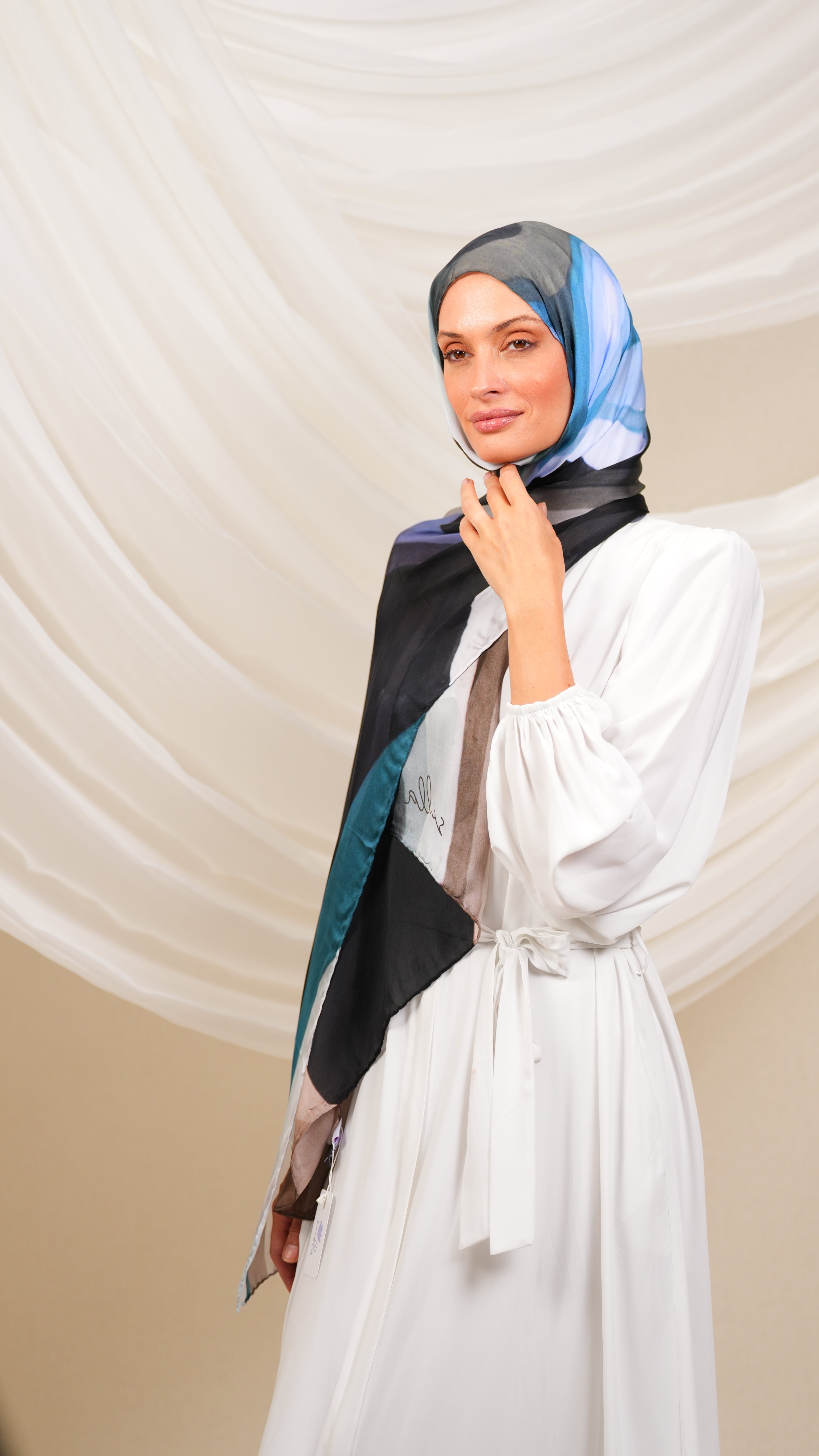 scilla Turkish silk shawl Dtr3