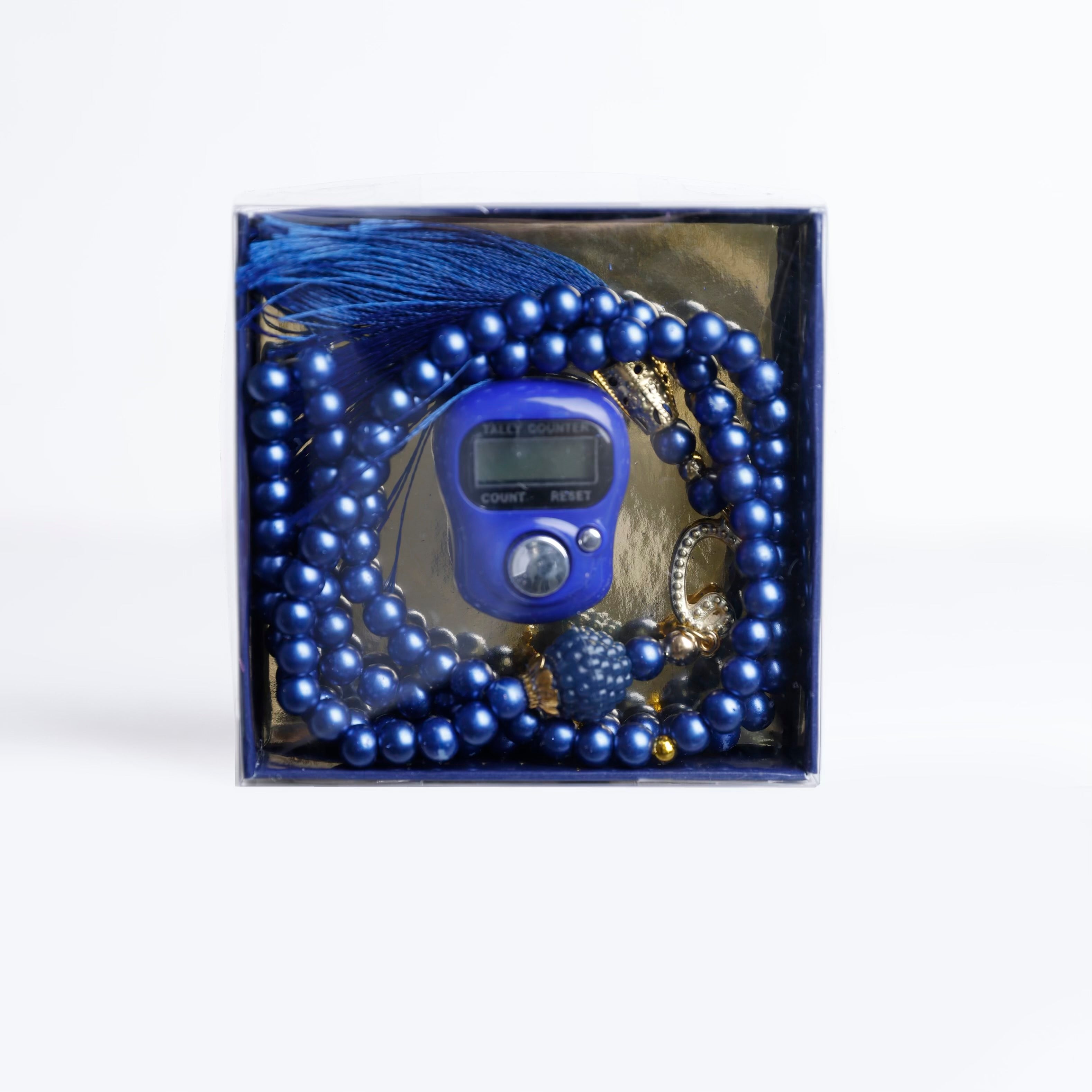 Navy blue Prayer Counter and Tasbeeh set