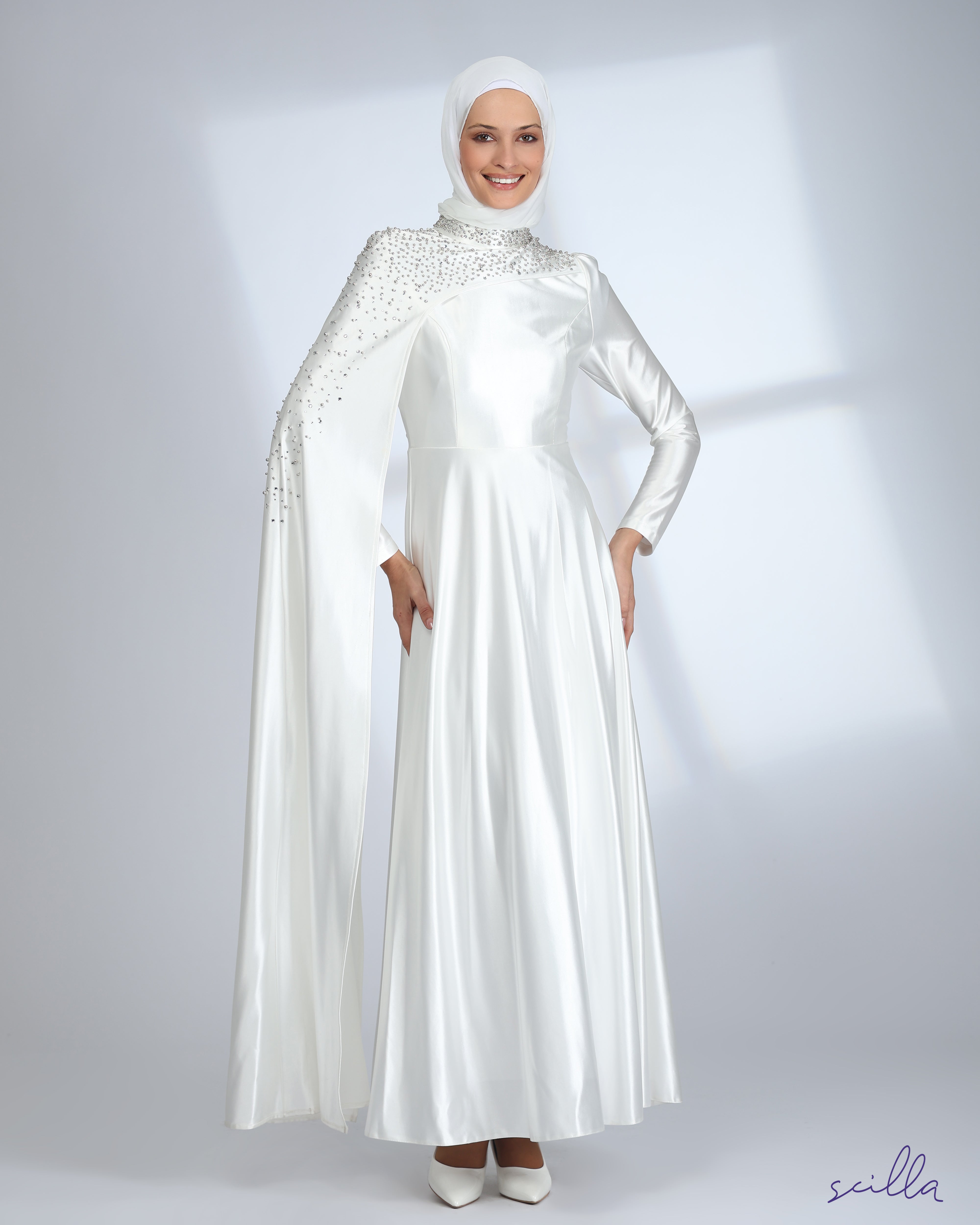 White dress with crystals