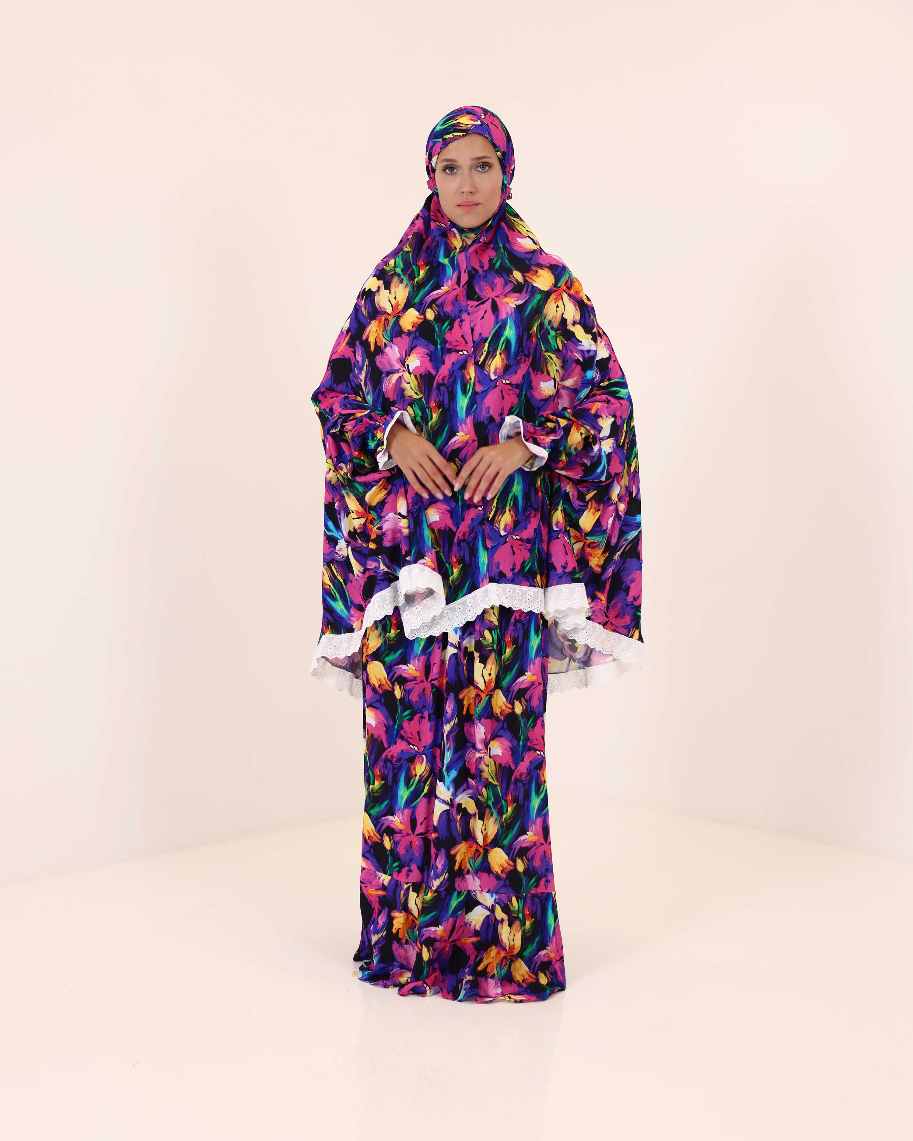 Floral Serenity Prayer Gown two piece