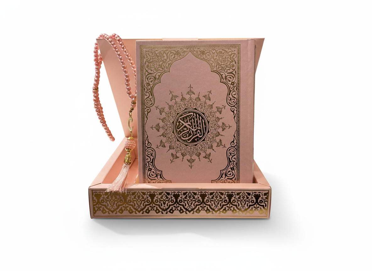 Pink Carton Box Set – Quran and Tasbih
