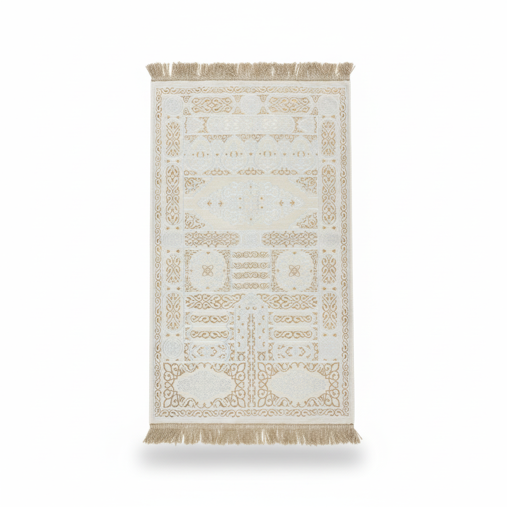 Velvet Padded Bab Al-Kaaba Premium Prayer Mat
