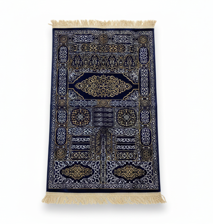 Velvet Padded Bab Al-Kaaba Premium Prayer Mat