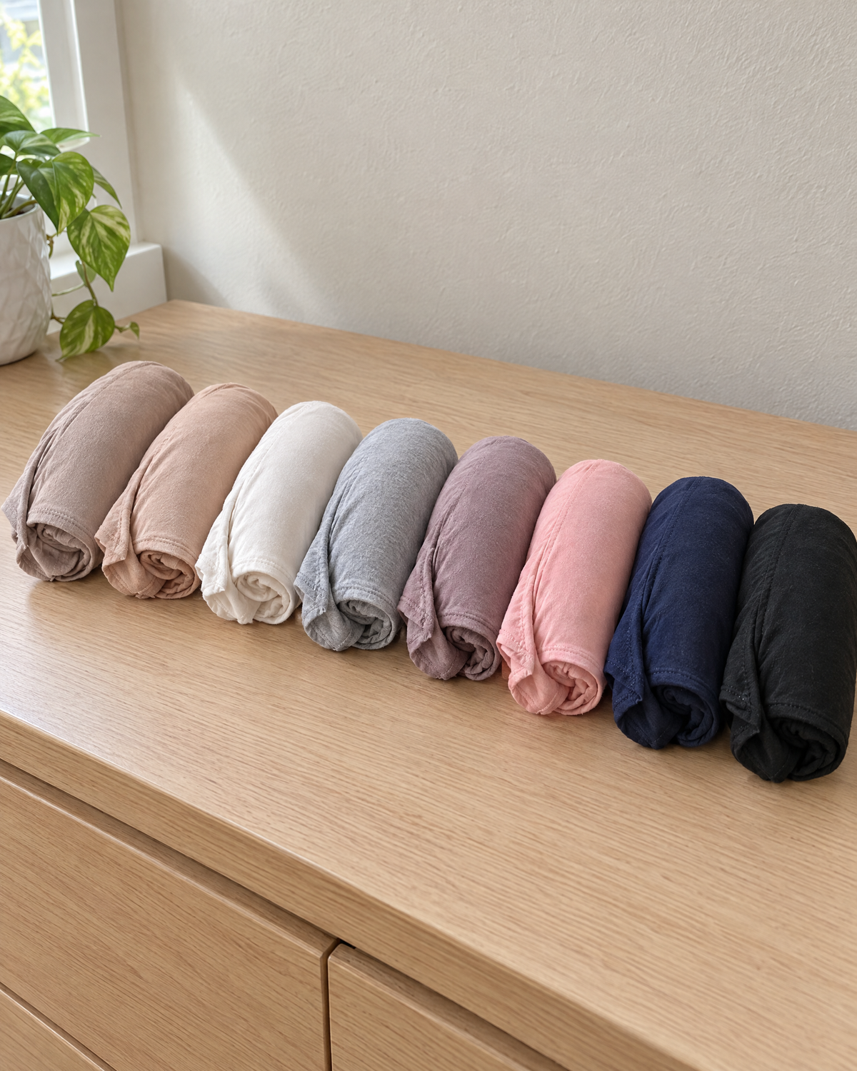 Scilla cotton-lycra hijab bonds in beige, nude, grey, mauve, pink, navy and black