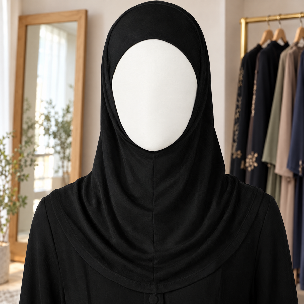 Full Hijab Hala 2 pieces in a boutique corner