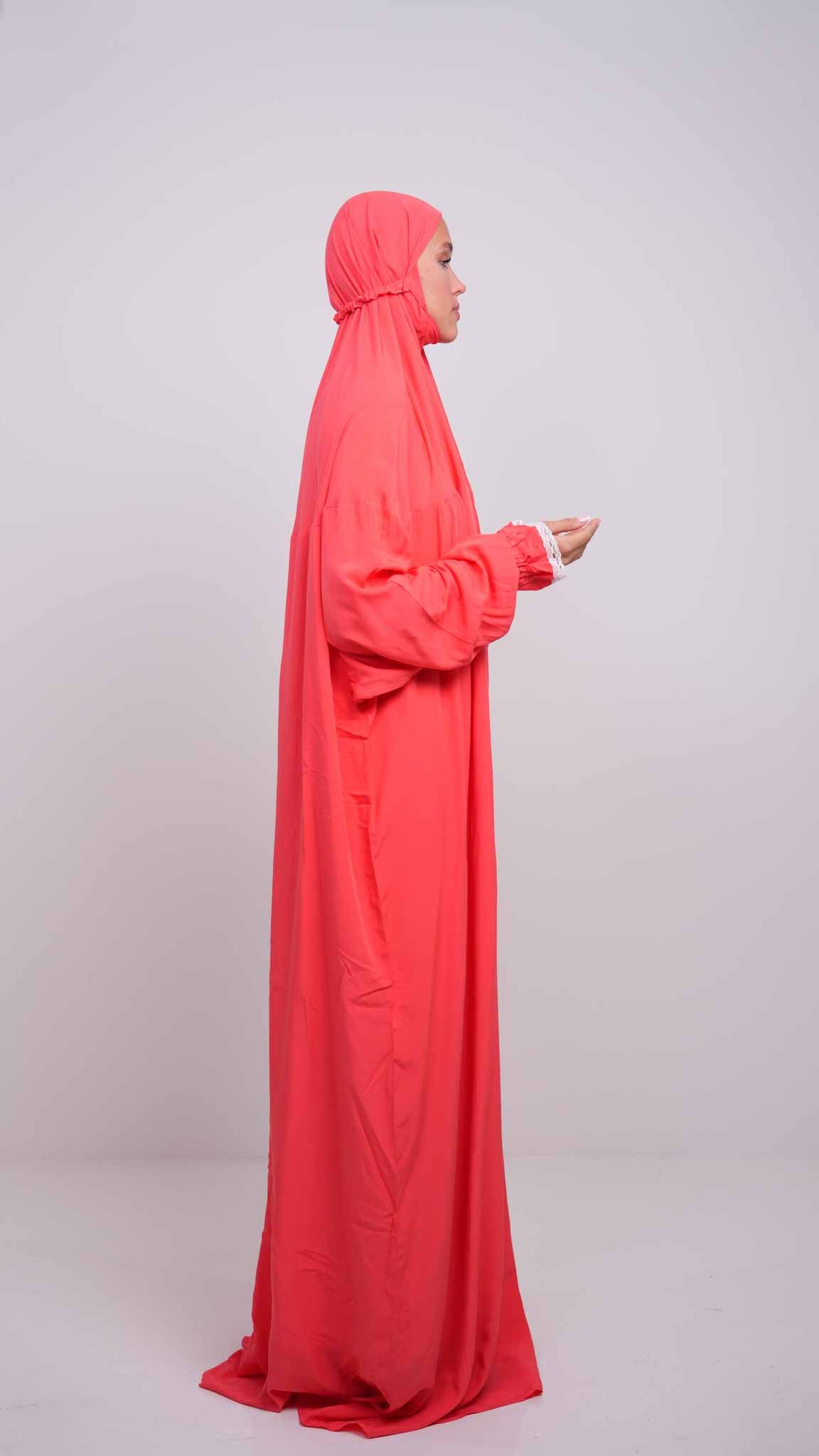 Bright Coral Prayer Gown One piece