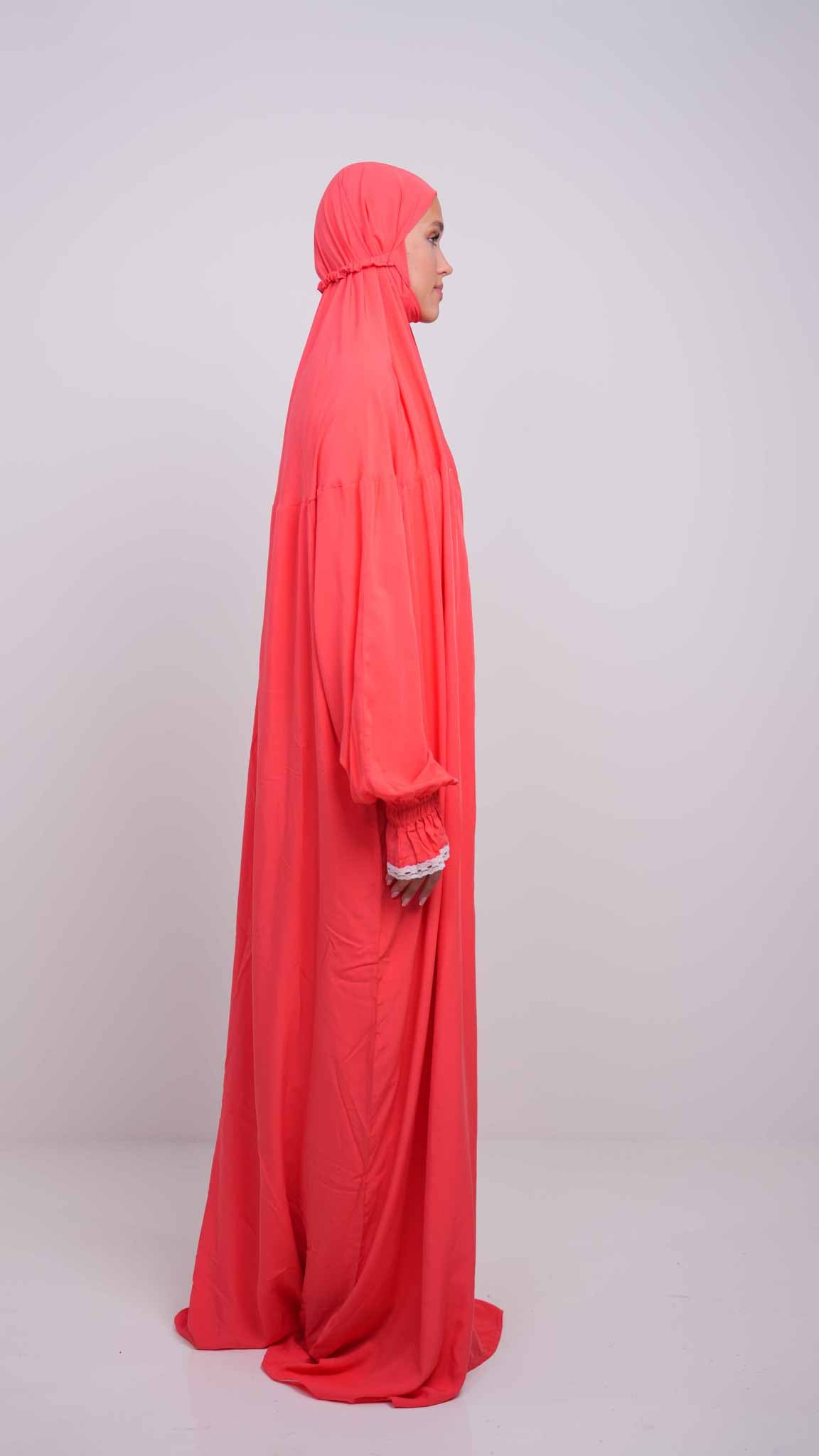 Bright Coral Prayer Gown One piece