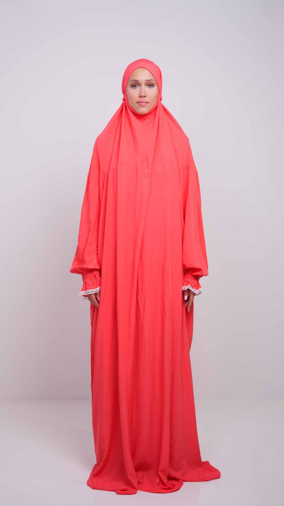 Bright Coral Prayer Gown One piece