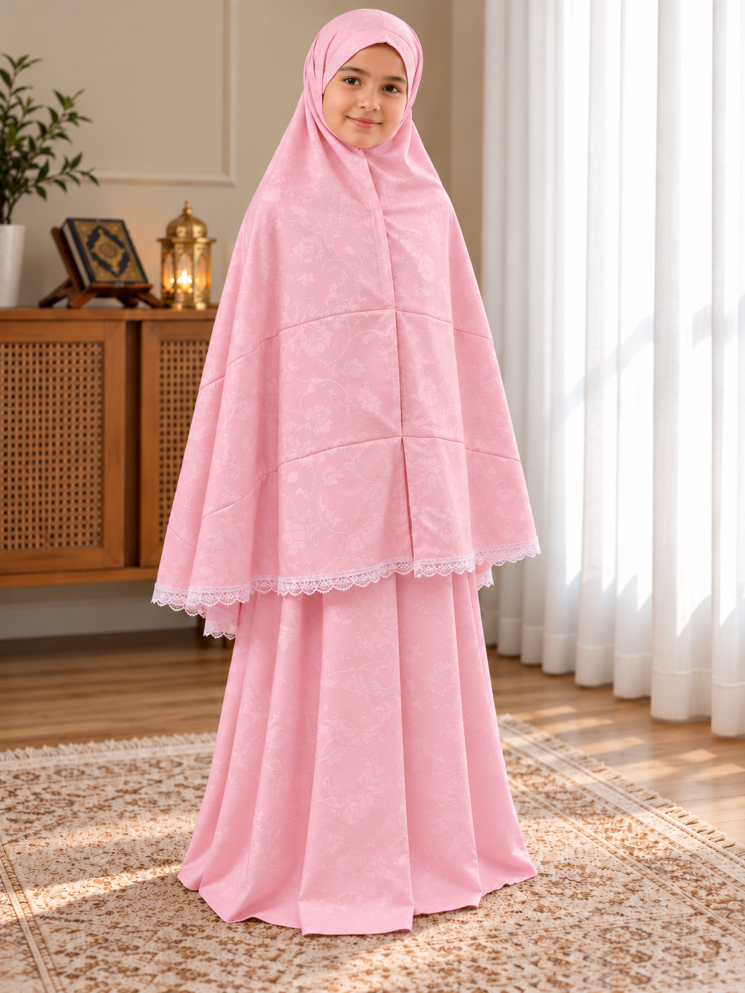 Jacquard Kids Prayer Gown – 2 Pieces (9 Years)