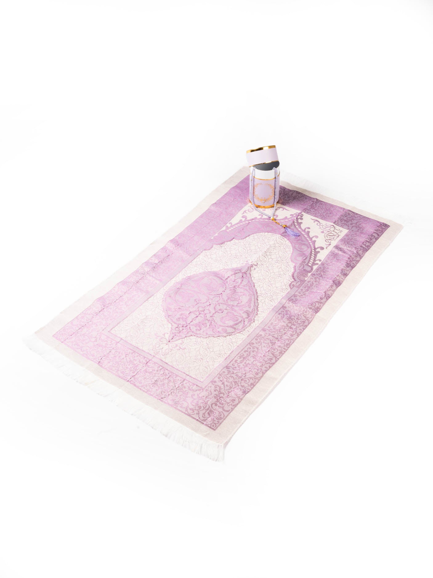 Purple Prayer Mat Set with Prayer Beads