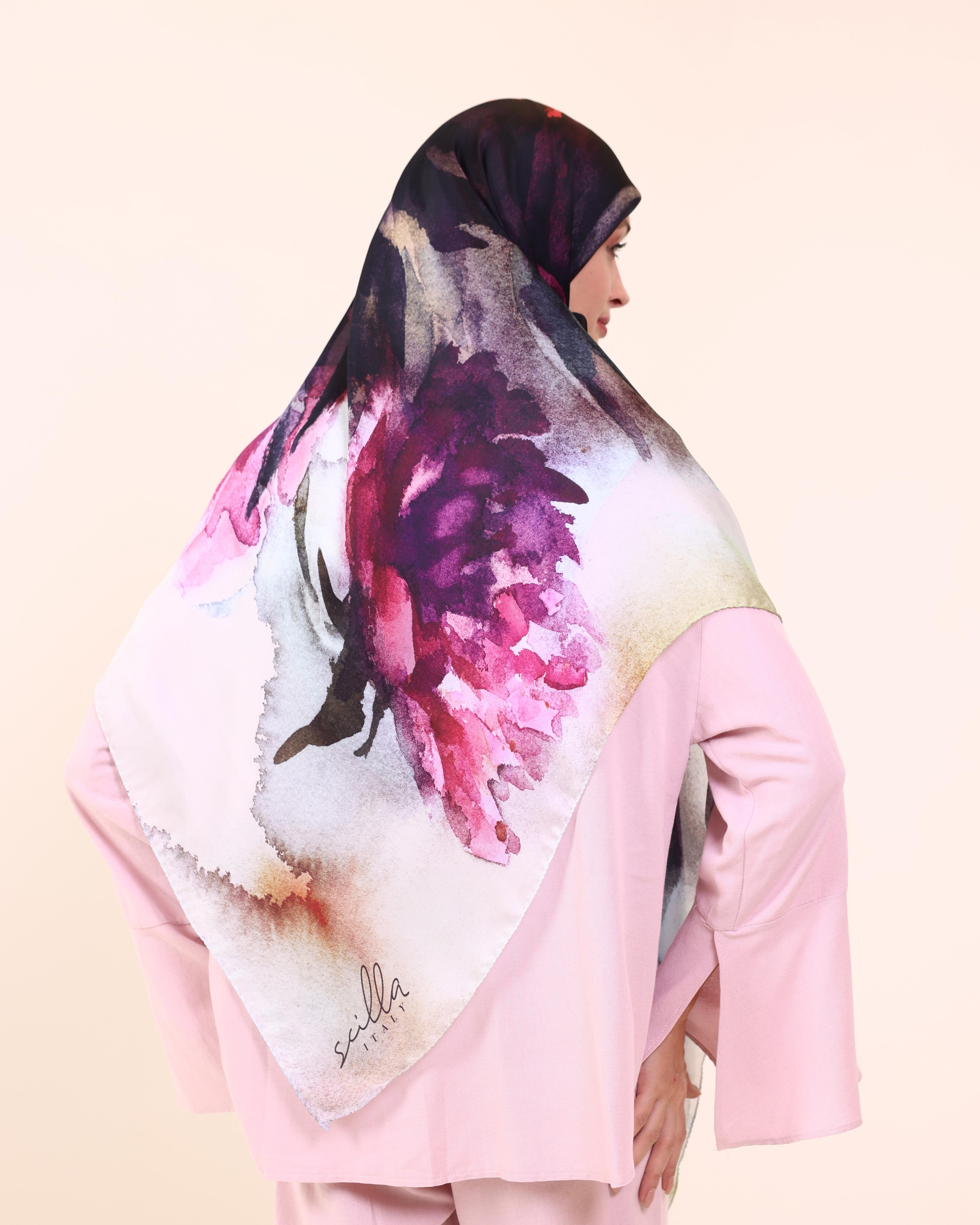 Scilla italy silk scarf ei5