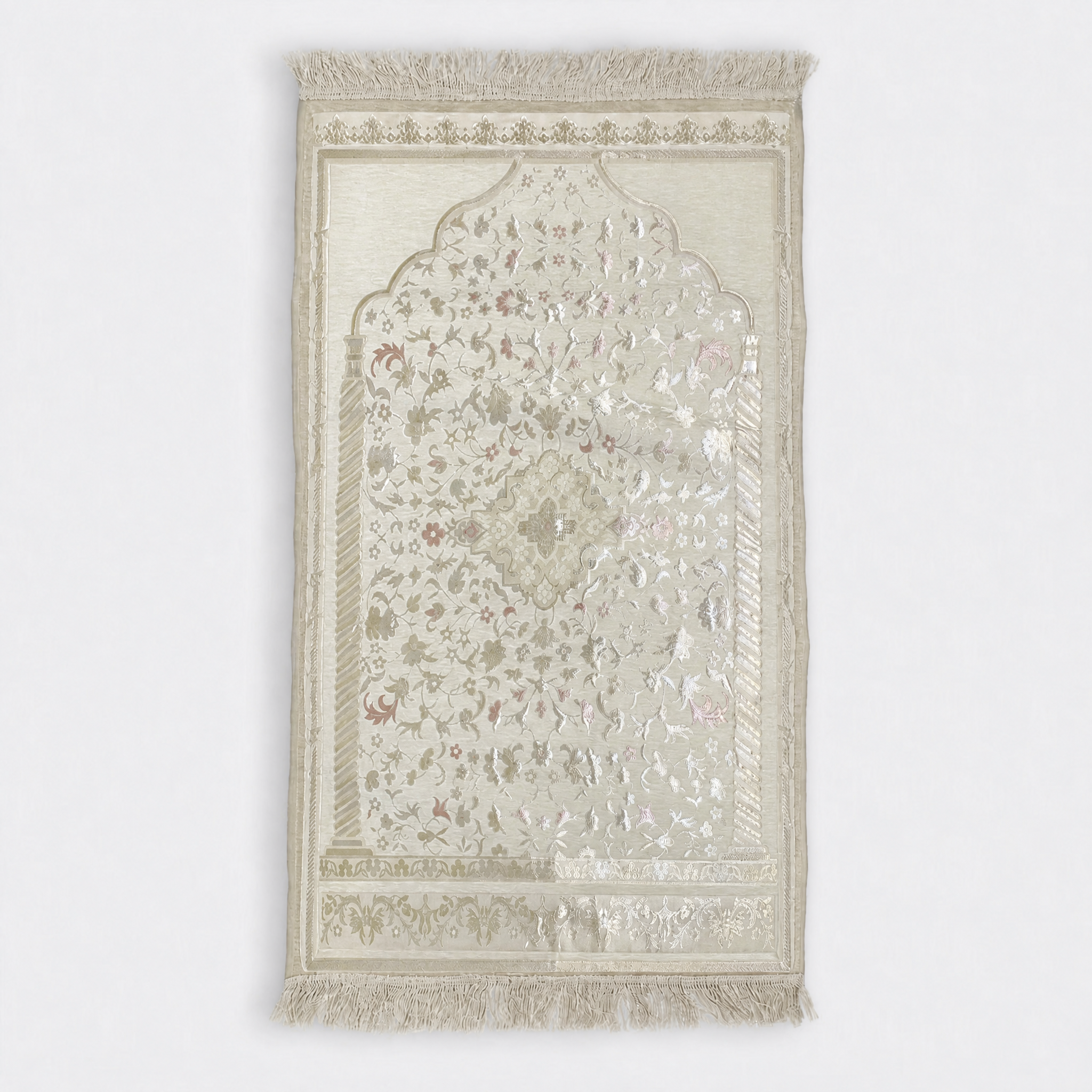 White Medical Foam Velvet Premium Prayer Carpet