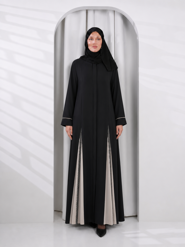 Black Lace Elegance Abaya