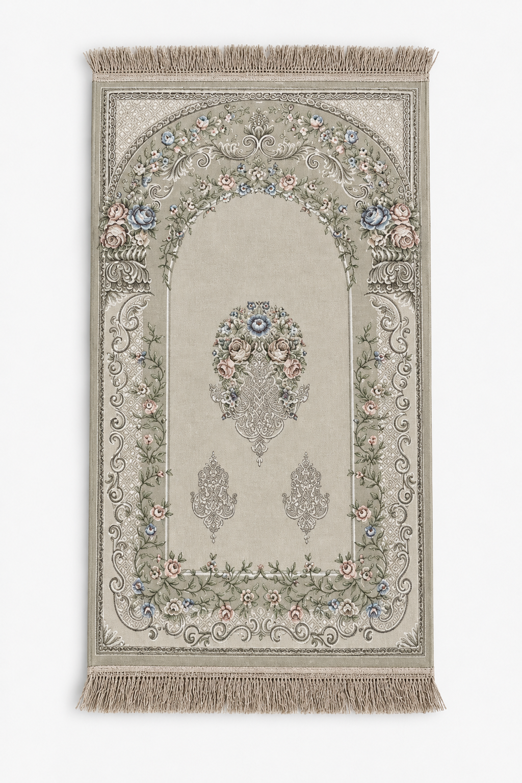 Greige Medical Foam Satin Heaven's Door Premium Prayer Mat