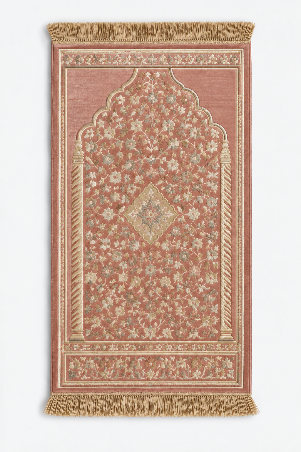 Pink Medical Foam Velvet Premium Prayer Carpet