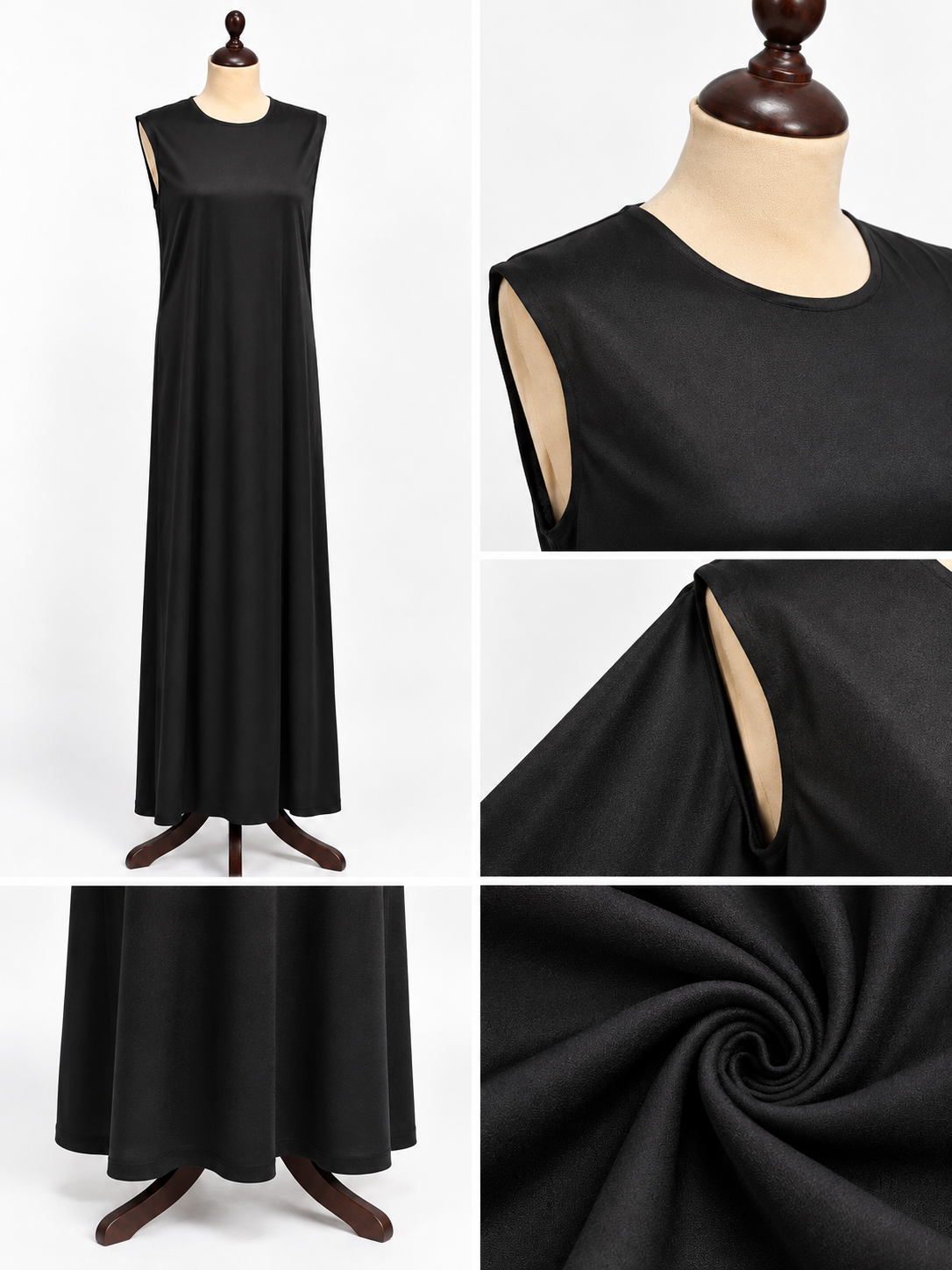 Polyester Sleeveless Black Basic