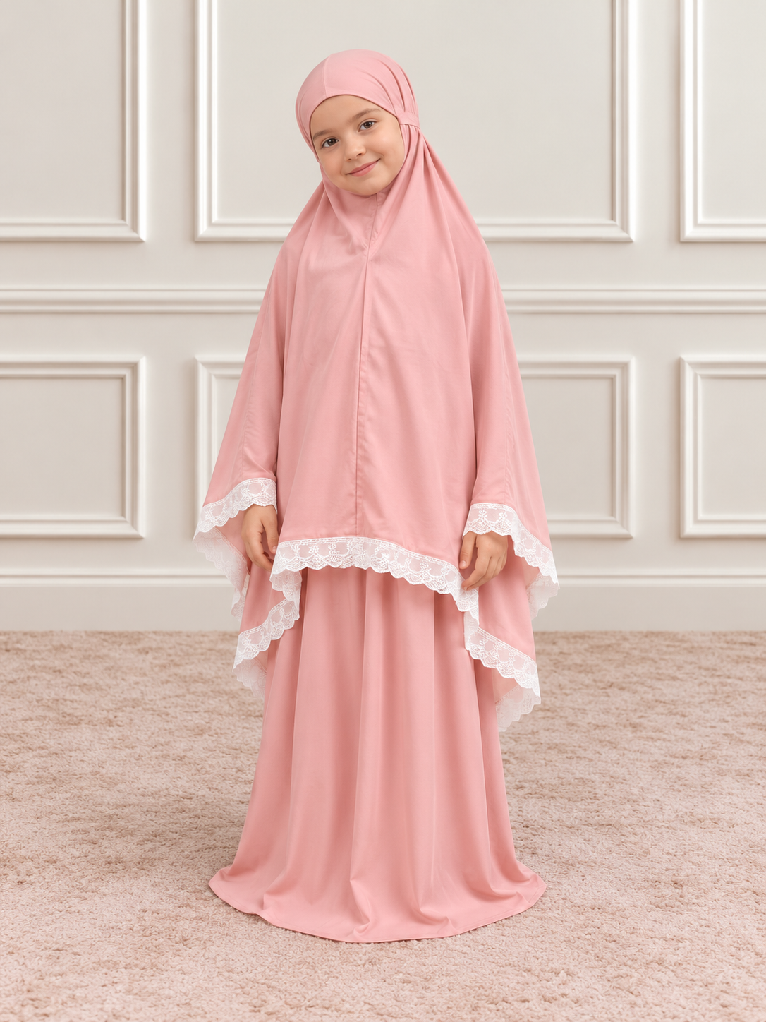 Baby pink Prayer Gown Two pieces (9 years)