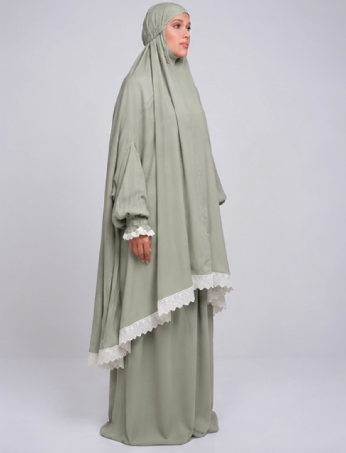 Light Olive Two Piece Prayer Gown