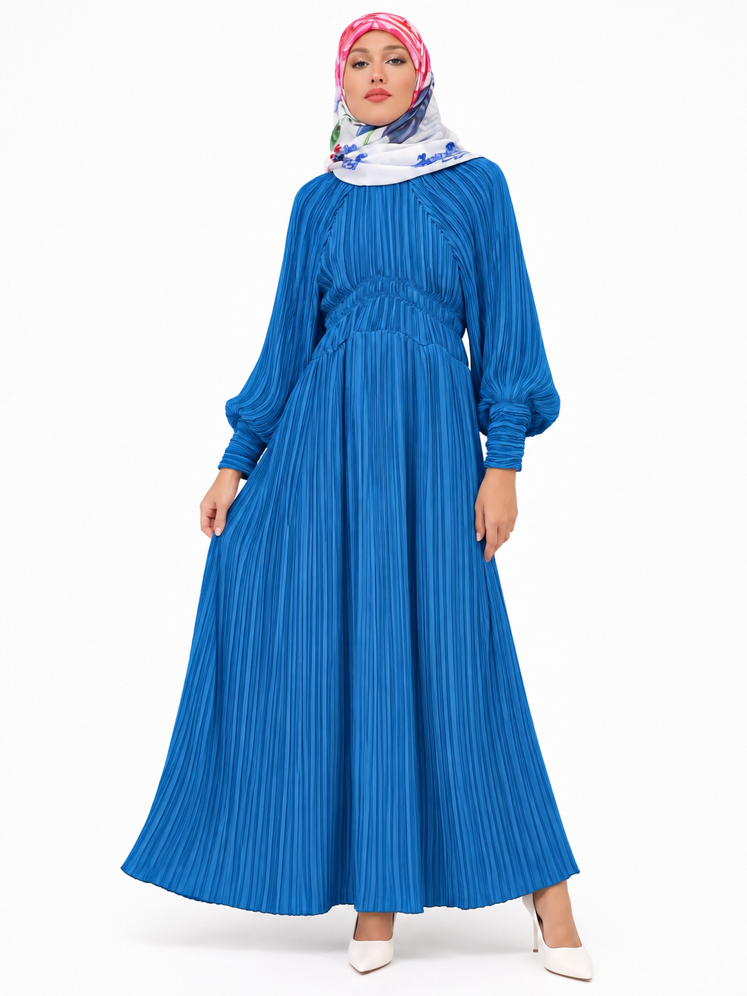 All Plisse Blue Dress
