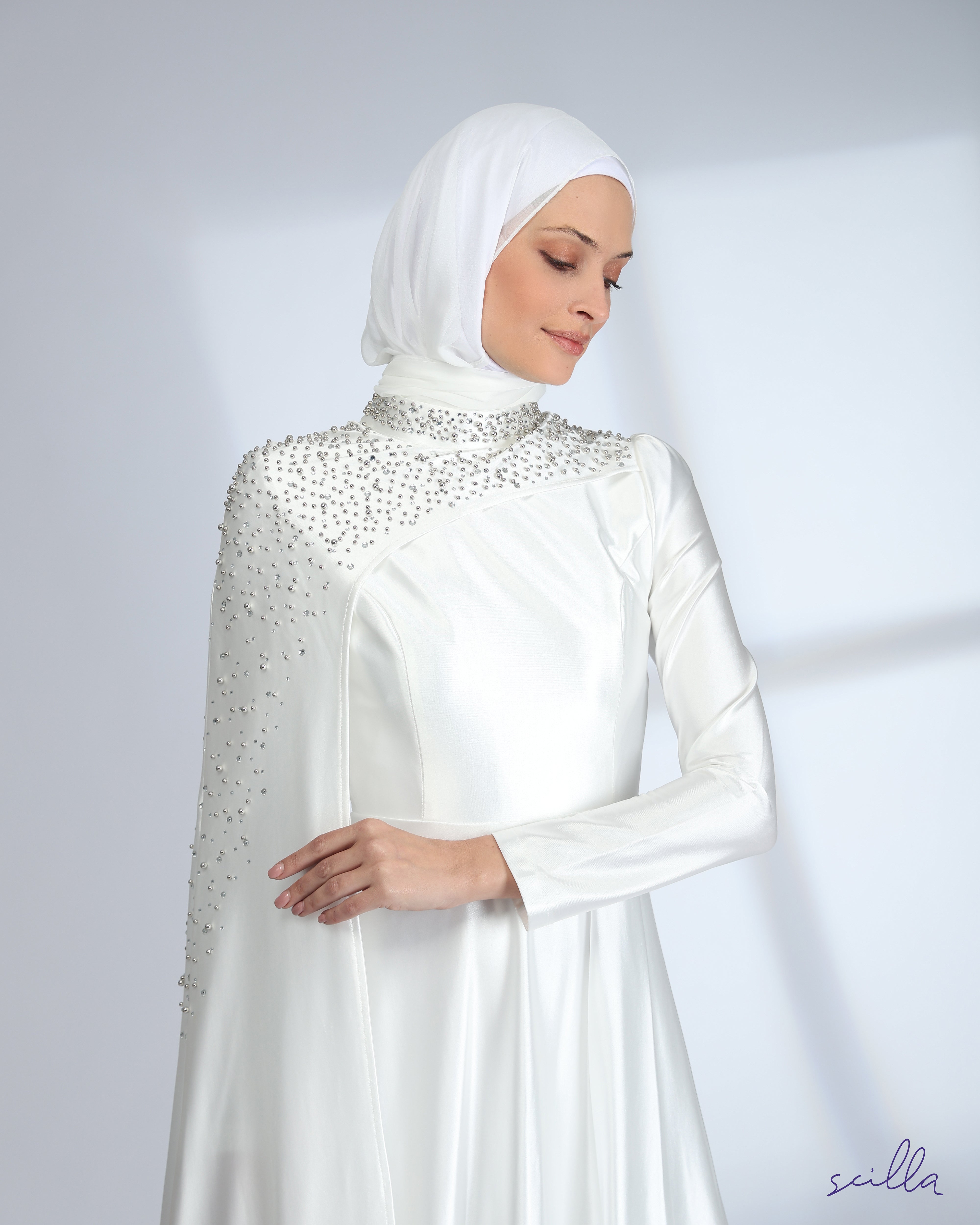 White dress with crystals
