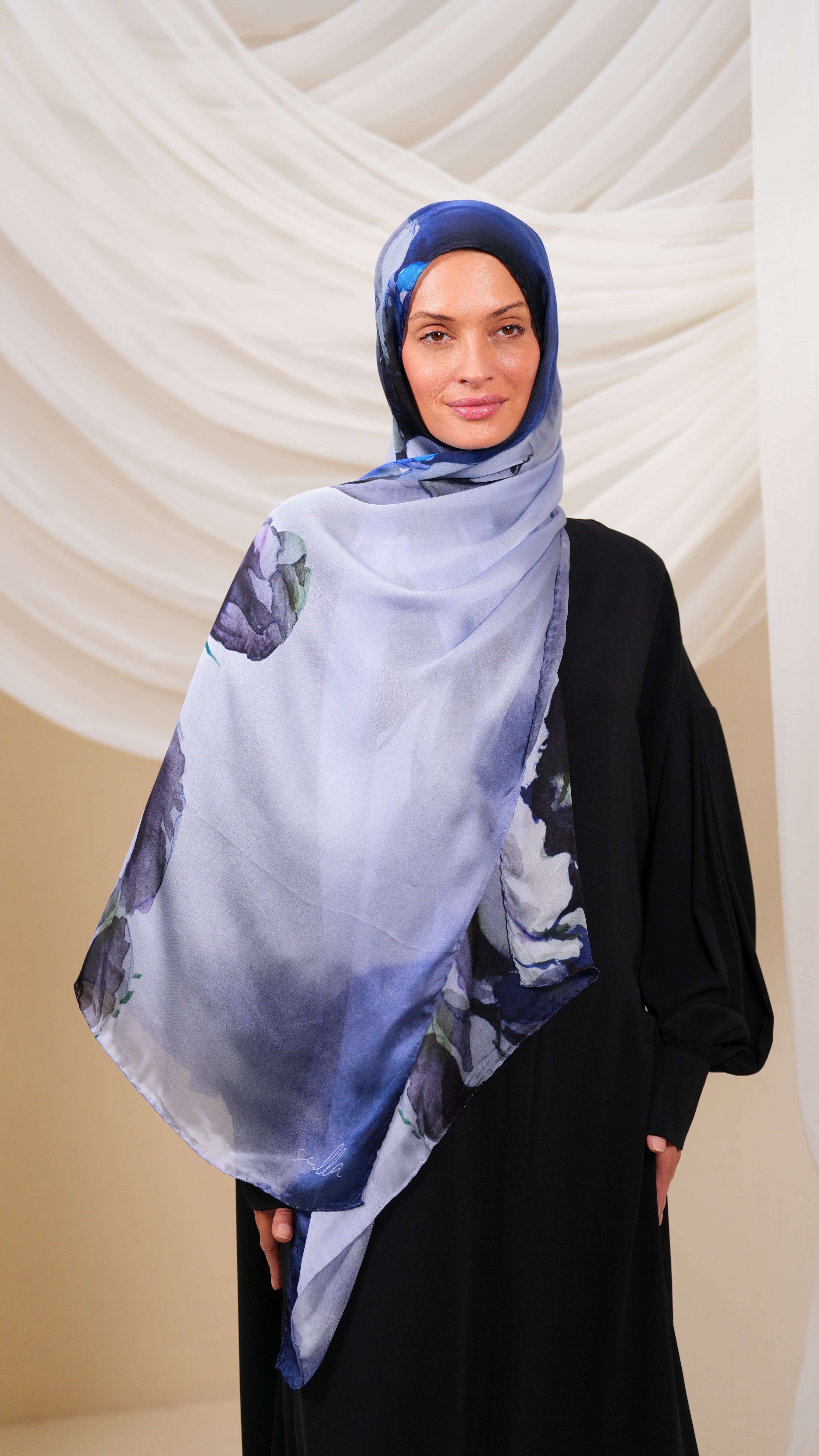 scilla Turkish  silk shawl Etr1