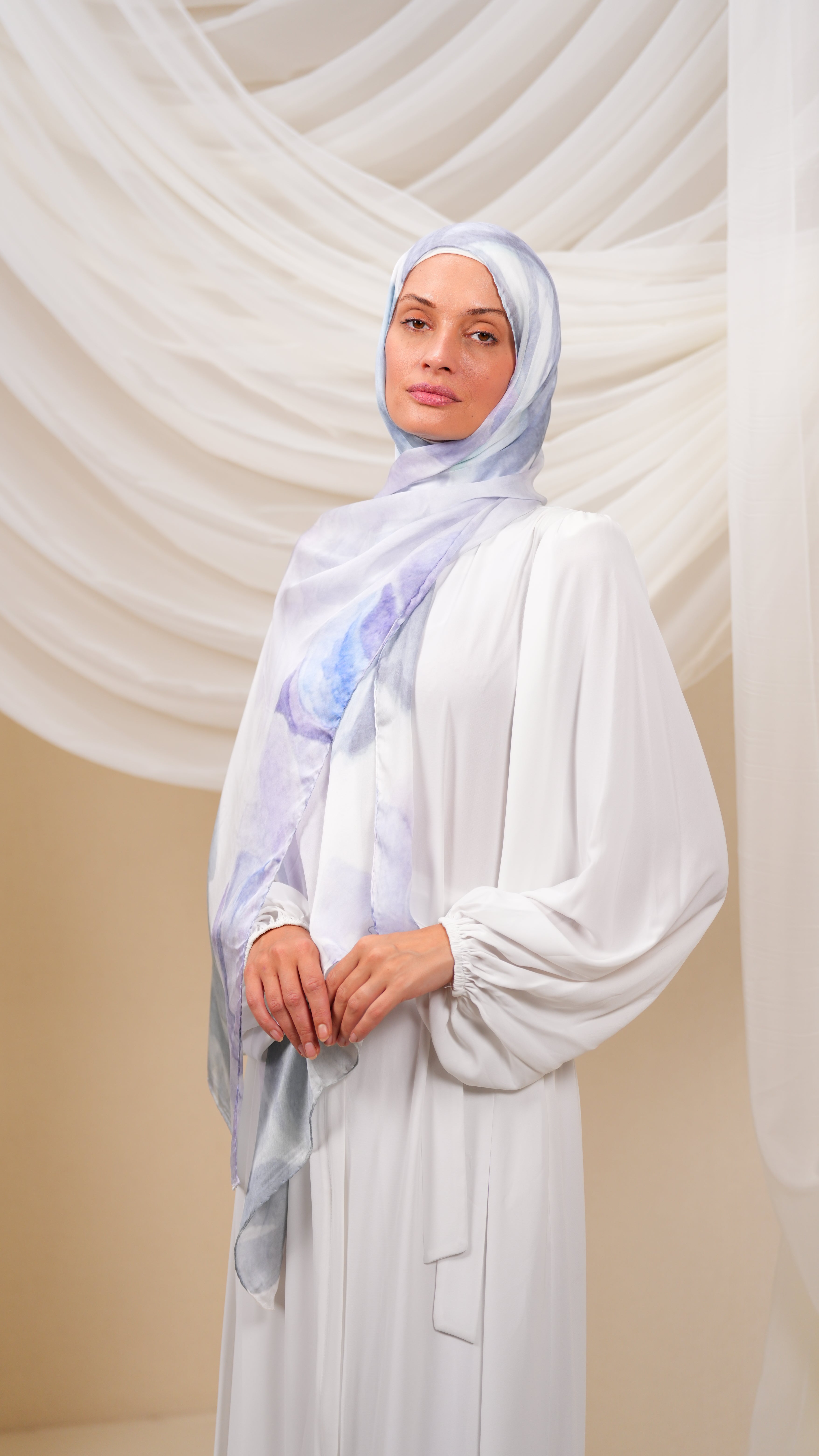 scilla Turkish  silk shawl Ctr1