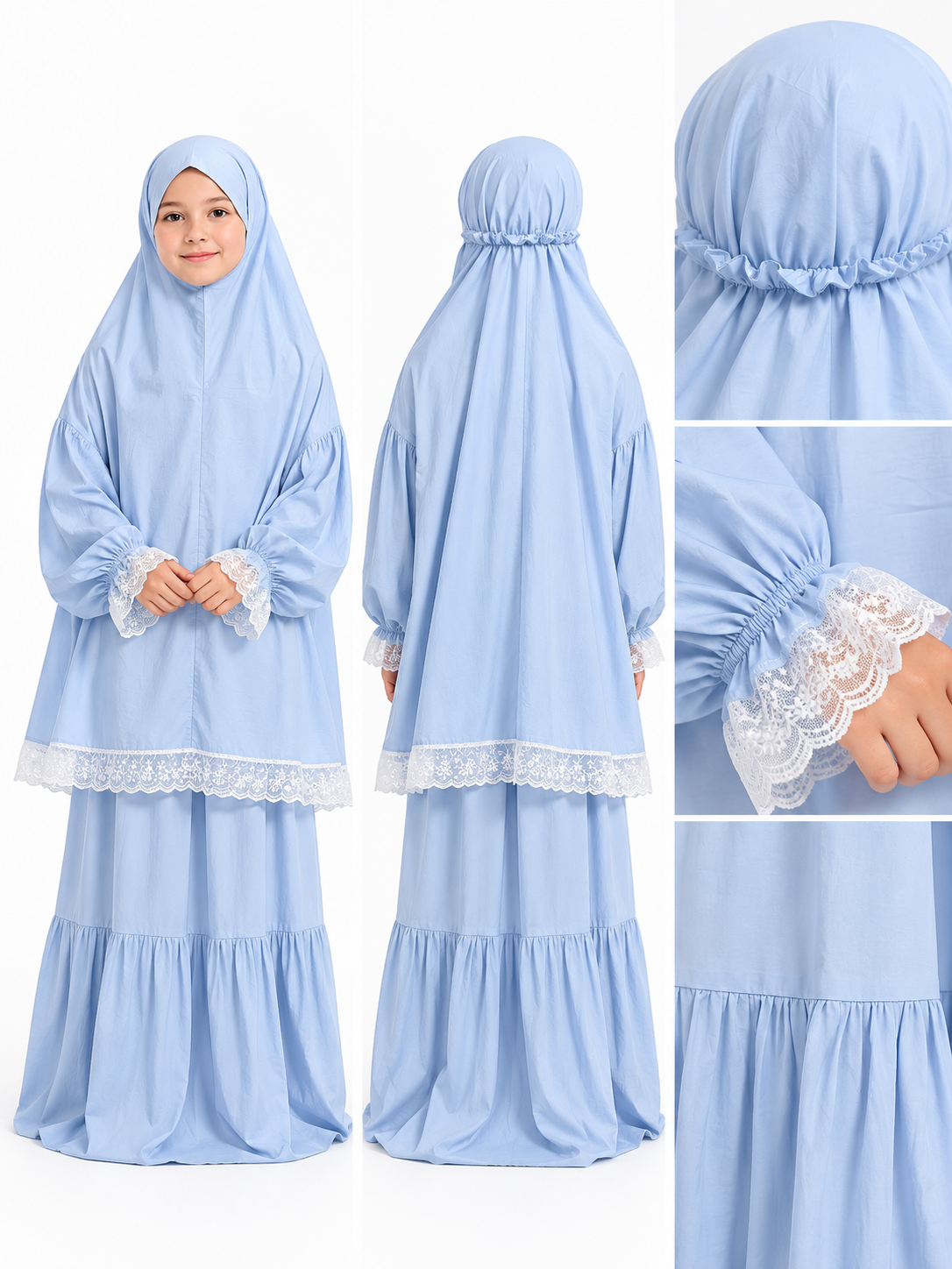 Baby blue Prayer Gown  Two pieces (9 years)