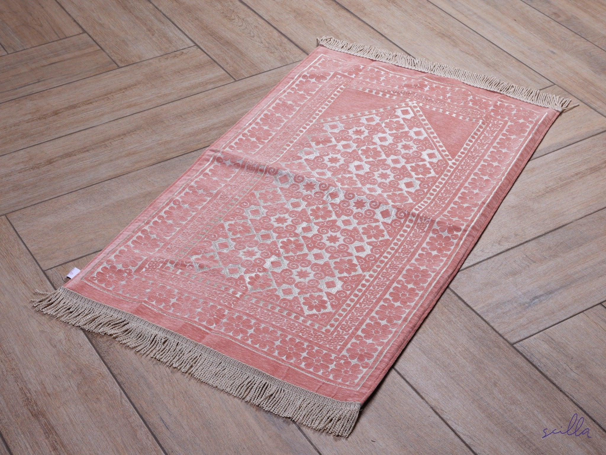 Velvet Padded Full Arabesque Premium Prayer Mat