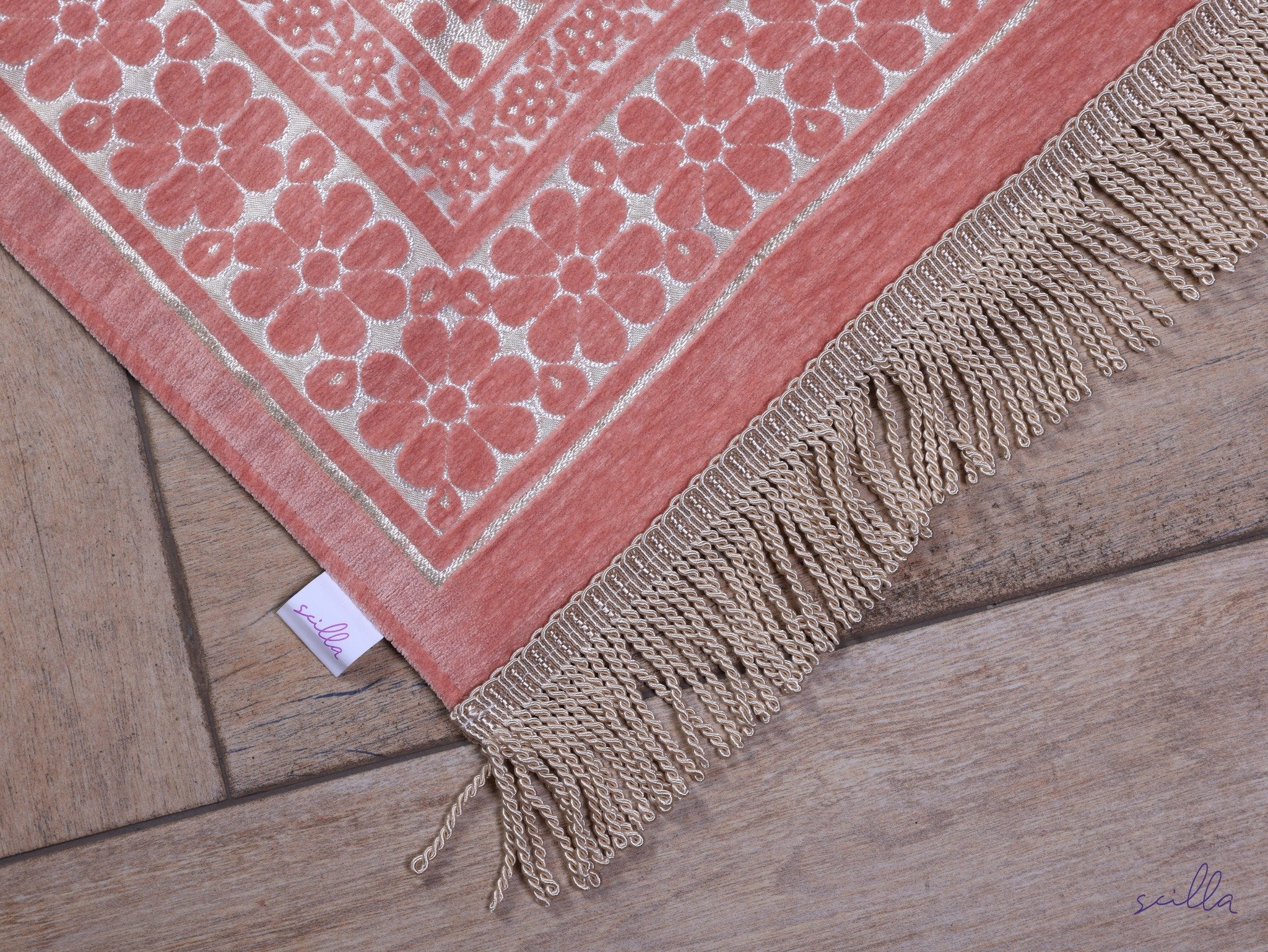 Velvet Padded Full Arabesque Premium Prayer Mat