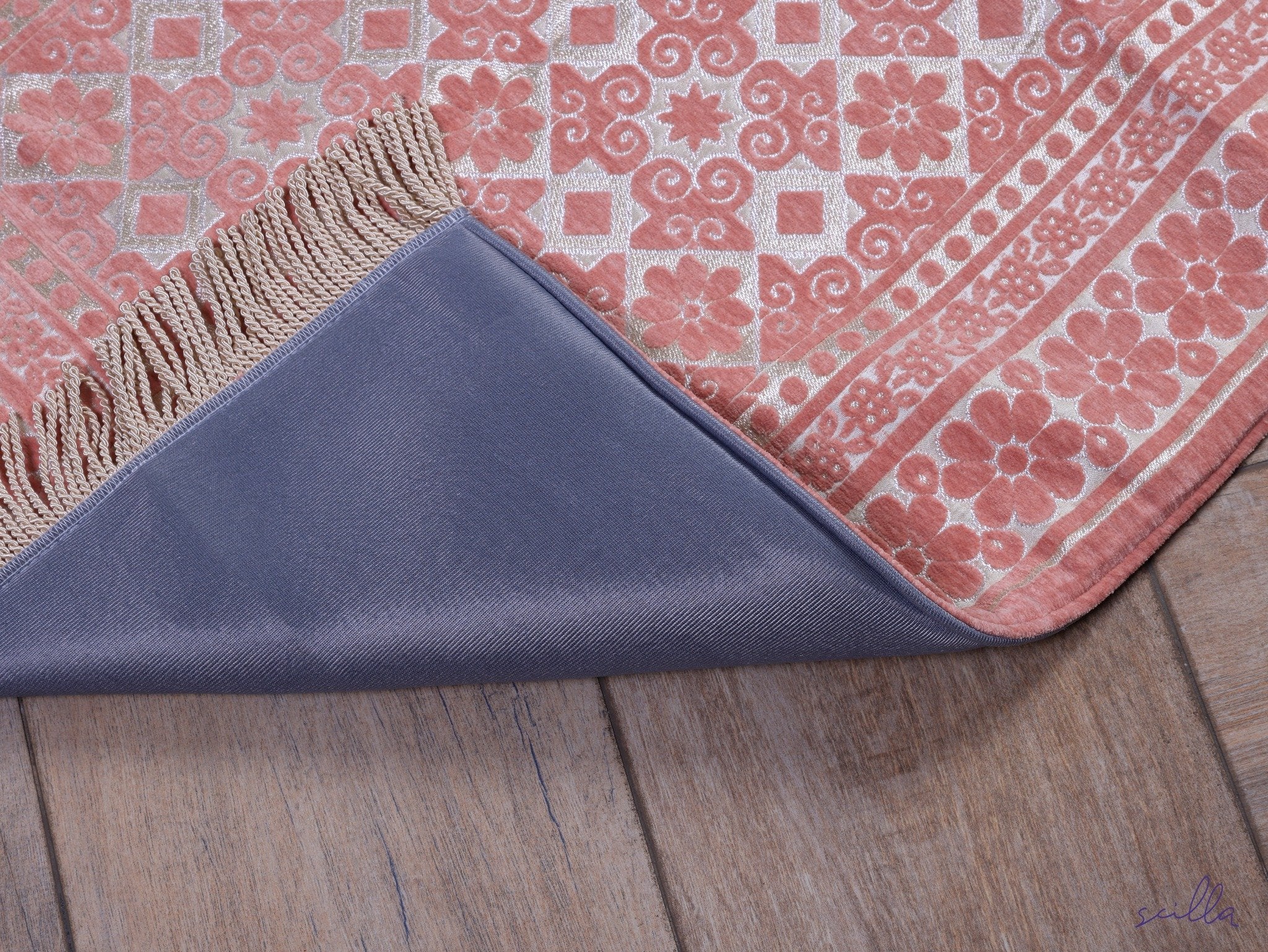 Velvet Padded Full Arabesque Premium Prayer Mat