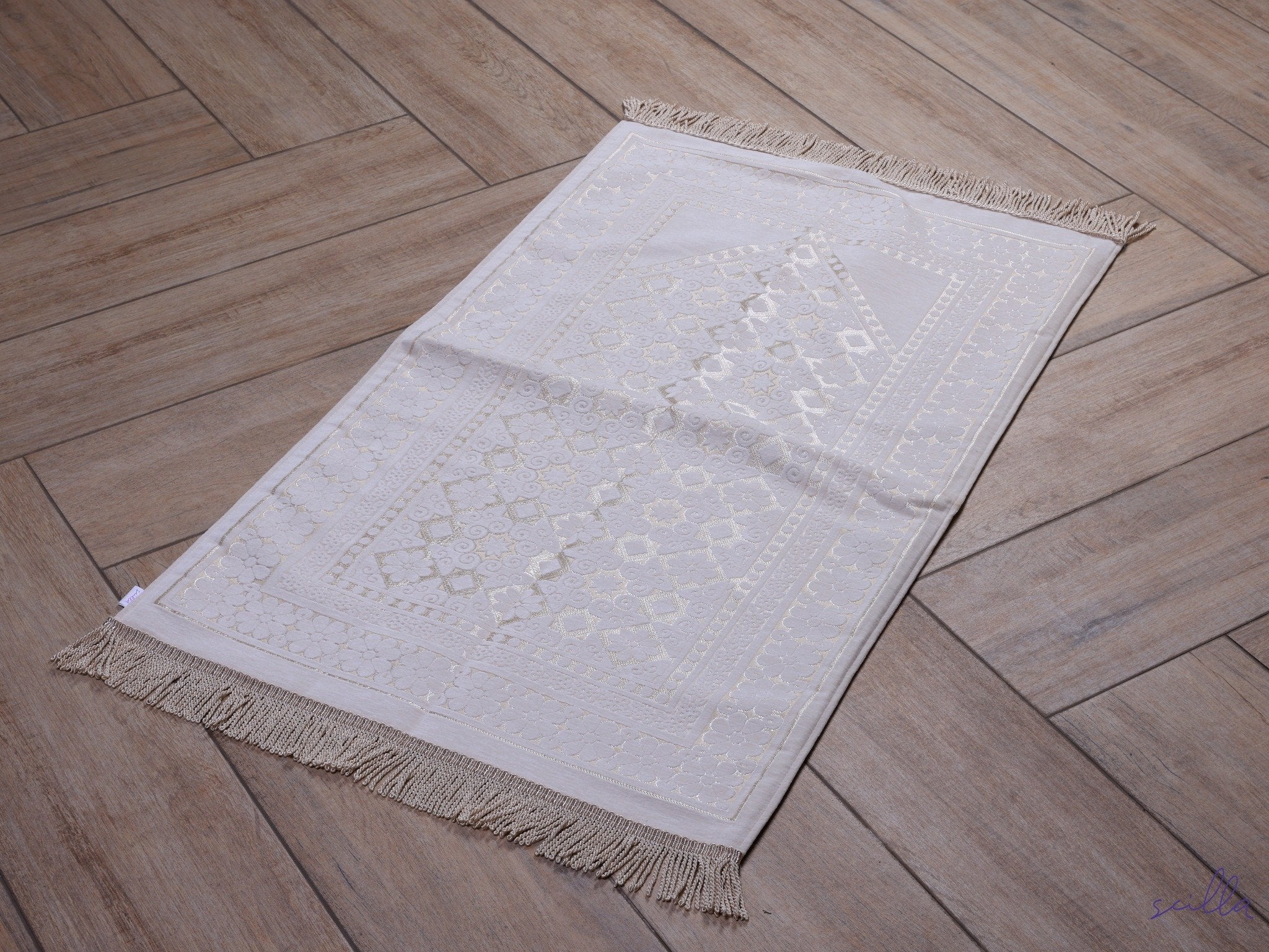 Velvet Padded Full Arabesque Premium Prayer Mat