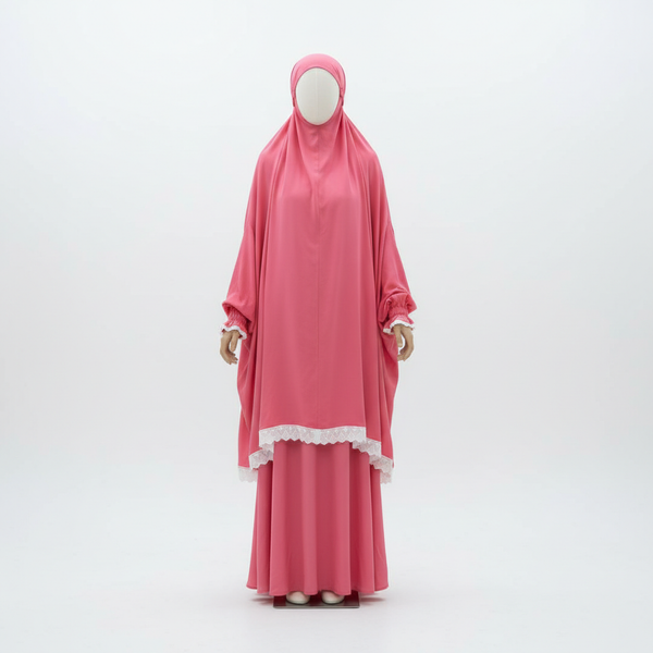 Bright pink Two Piece Prayer Gown