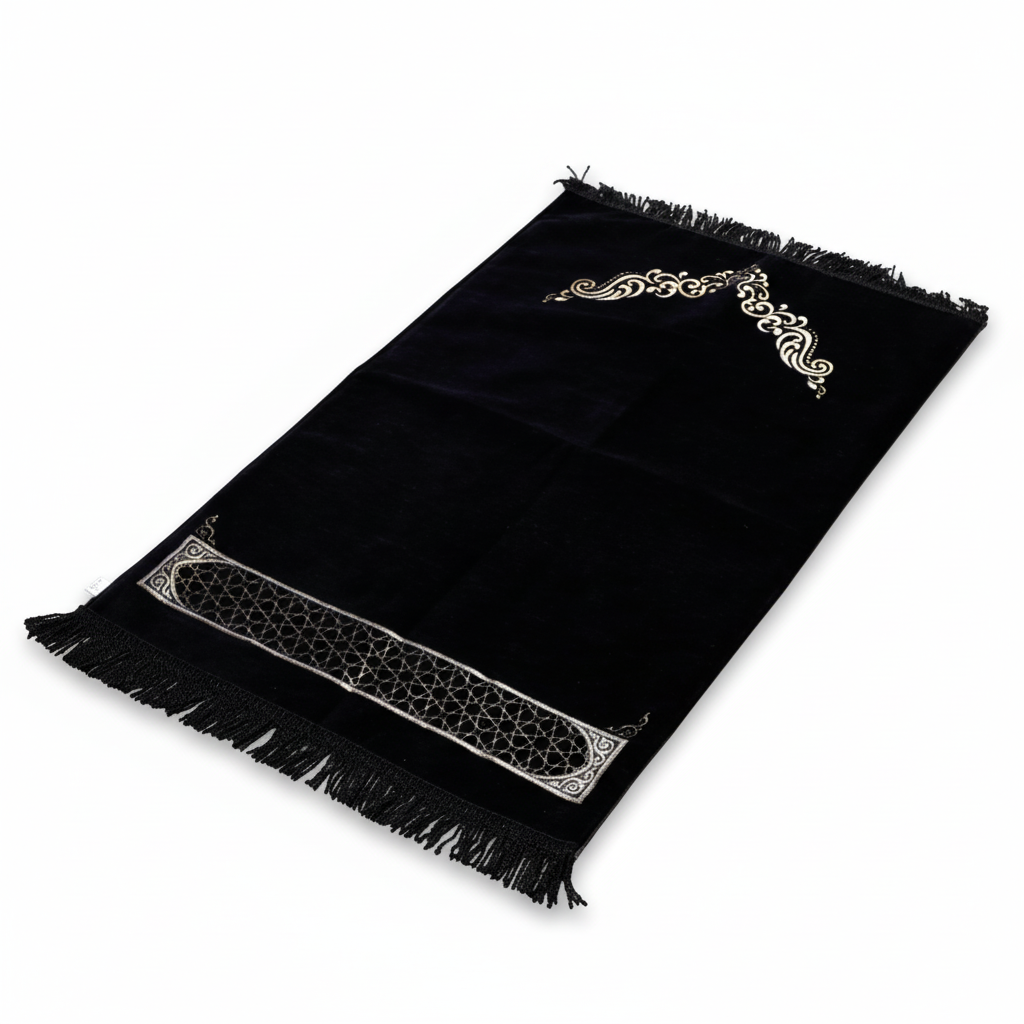 Velvet Padded Golden Arch Premium Prayer Mat