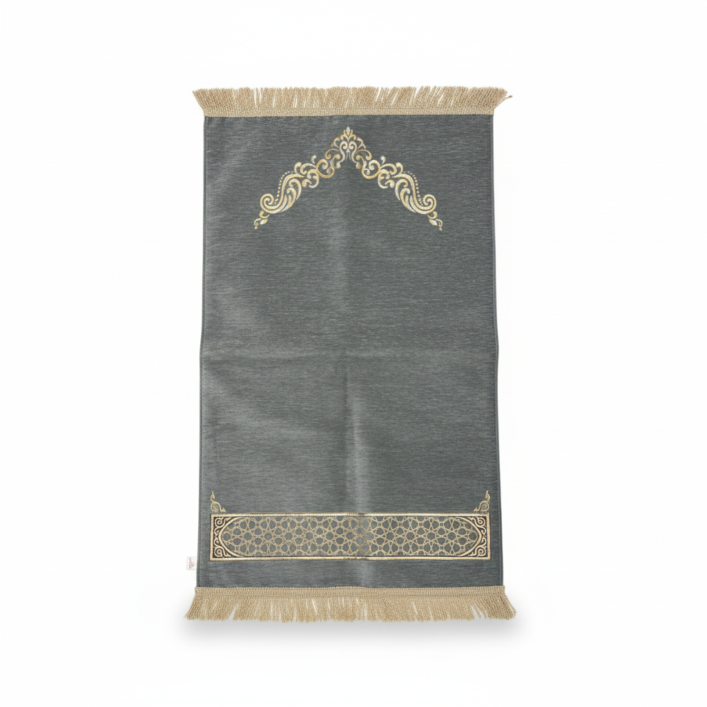 Velvet Padded Golden Arch Premium Prayer Mat
