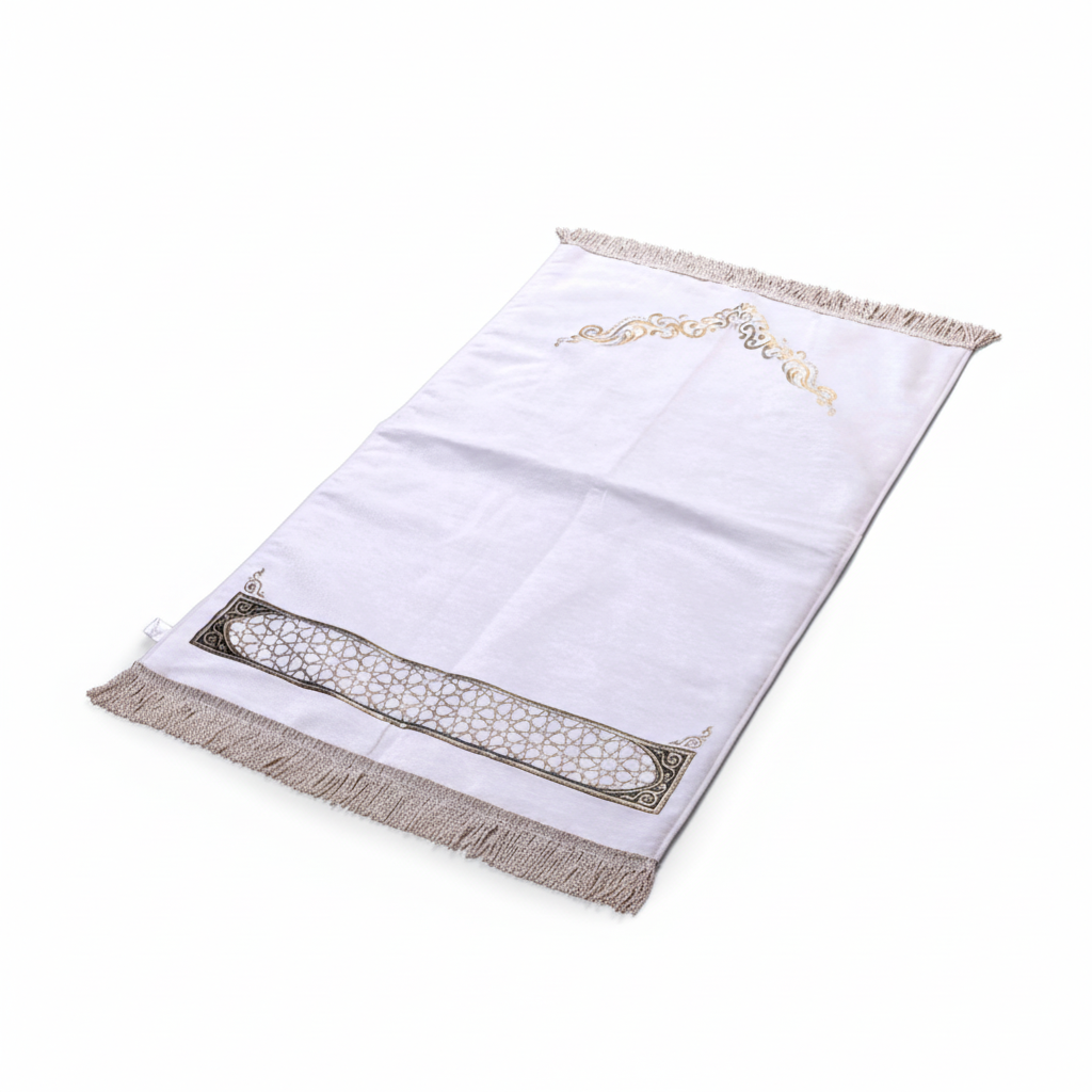 Velvet Padded Golden Arch Premium Prayer Mat