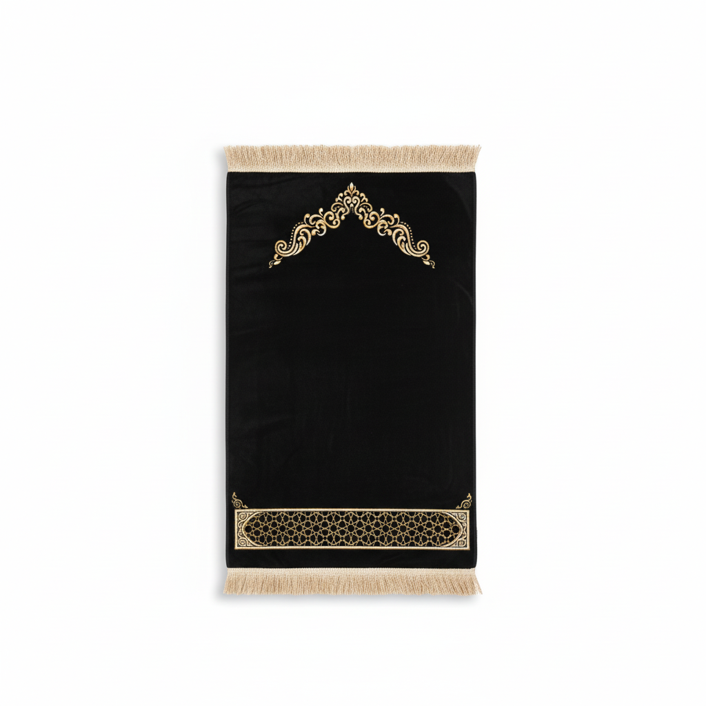 Memory Foam Velvet Golden Arch Premium Prayer Mat