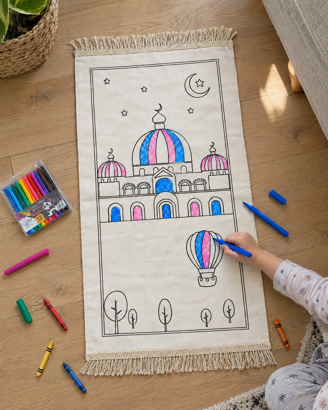Color and pray prayer mat for children