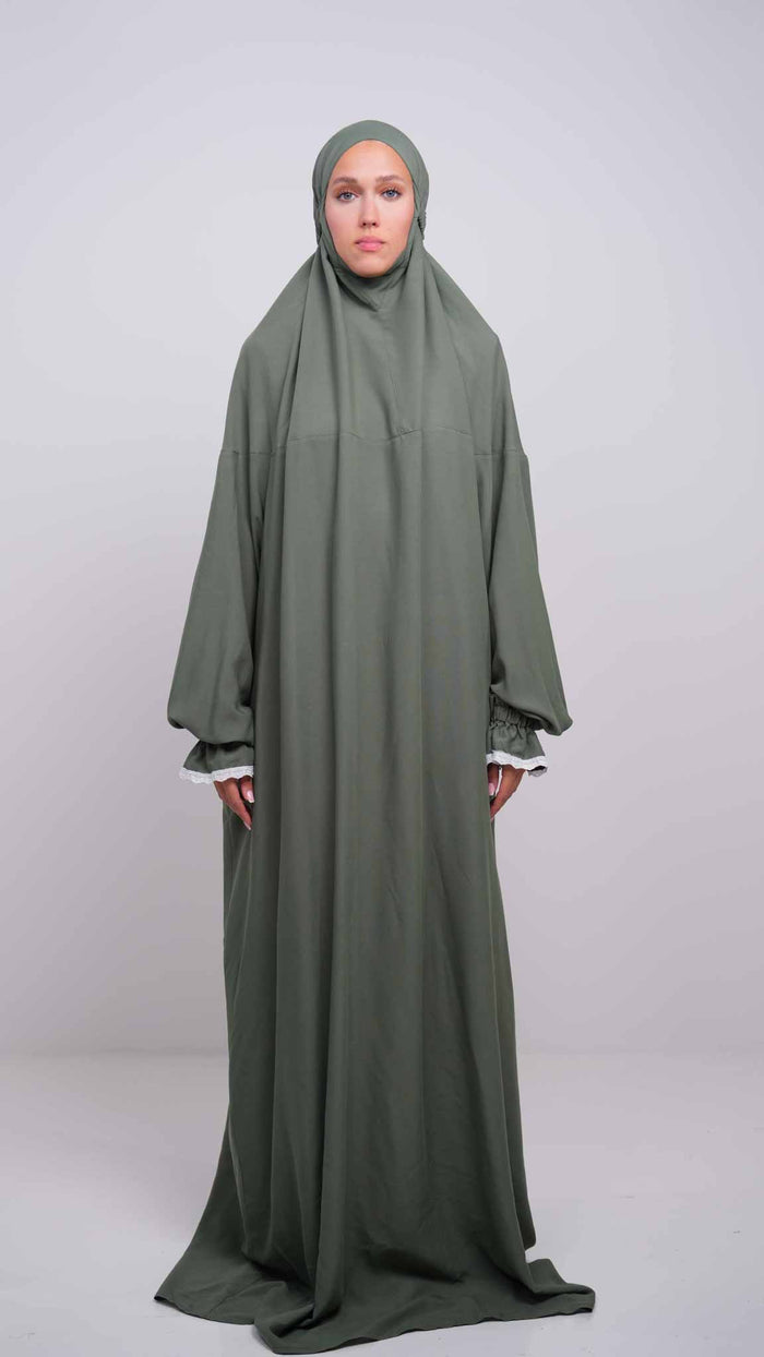 olive Green Prayer Gown One piece