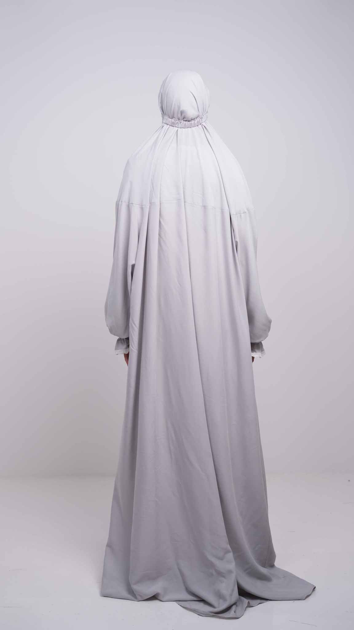 Pearl Grey Prayer Gown One piece